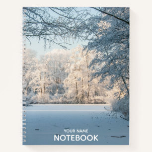 Winter Wonderland Frozen Panorama Foto Notebook Notizblock