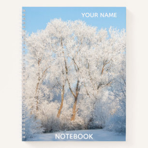 Winter Wonderland Frozen Panorama Foto Notebook Notizblock
