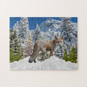 Winter Wonderland Fuchs im Schnee Puzzle