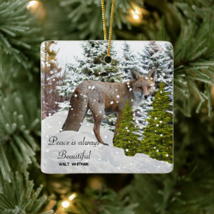 Winter Wonderland Fuchs Keramik-Weihnachtsschmuck Keramikornament
