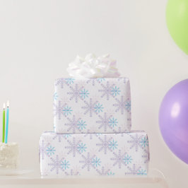 Winter Wonderland Geburtstag Lavender Blue Snowfla Geschenkpapier