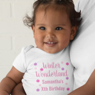 Winter Wonderland Geburtstags-Baby-T-Shirt Baby T-shirt