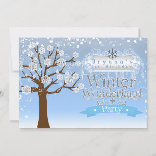 Winter Wonderland Geburtstagseinladung Einladung