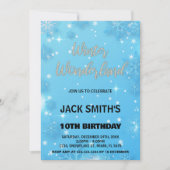 Winter Wonderland Geburtstagseinladungen Blue Silv Einladung (Vorderseite)