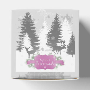 Winter Wonderland Gefallen Box - Magenta Geschenkschachtel