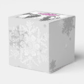 Winter Wonderland Gefallen Box - Magenta Geschenkschachtel (Rückseite)