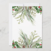 Winter Wonderland Gerahmt Wreath Berry Babydusche Einladung (Rückseite)