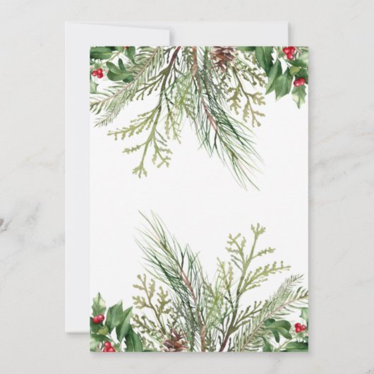 Winter Wonderland Gerahmt Wreath Berry Babydusche Einladung (Rückseite)