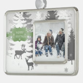 Winter Wonderland Gerahmte Ornamente - Grün Rahmen-Ornament Silber (Links)