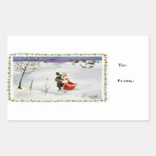 Winter Wonderland - Geschenketiketten/Aufkleber Rechteckiger Aufkleber