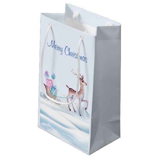 Winter Wonderland-Geschenktasche Kleine Geschenktüte (Rückseite Schrägansicht)