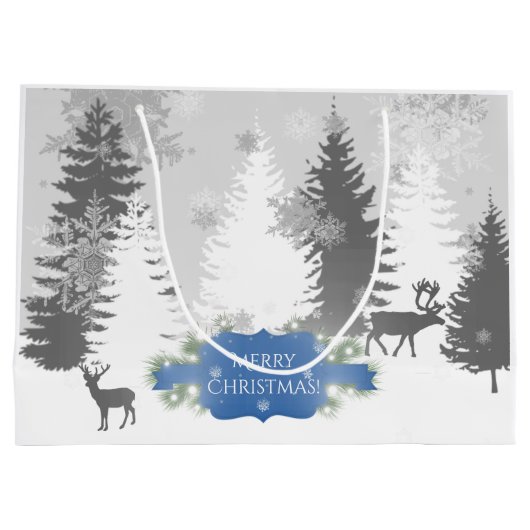 Winter Wonderland Gift Bag - Blau Große Geschenktüte (Rückseite)