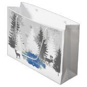Winter Wonderland Gift Bag - Blau Große Geschenktüte (Vorderseite Schrägansicht)