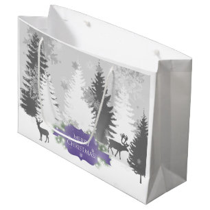 Winter Wonderland Gift Bag - Lila Große Geschenktüte