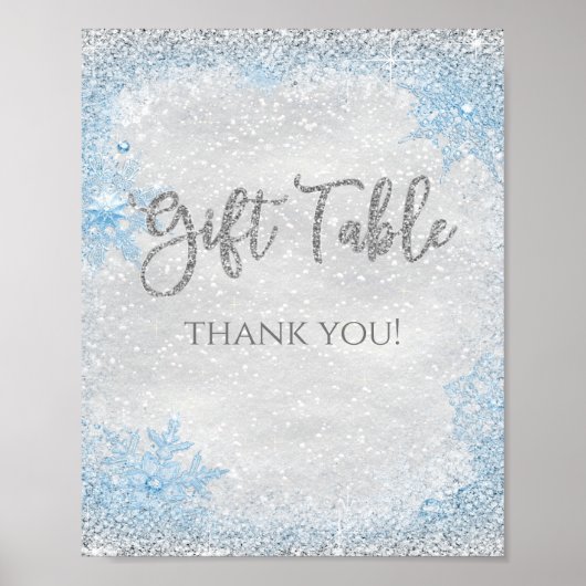 Winter Wonderland Gift Table Sign Poster (Vorne)