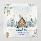 Winter wonderland Gingerbread Baby Shower Dankeskarte (Vorne/Hinten)