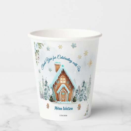 Winter wonderland Gingerbread Pappbecher (Vorderseite)