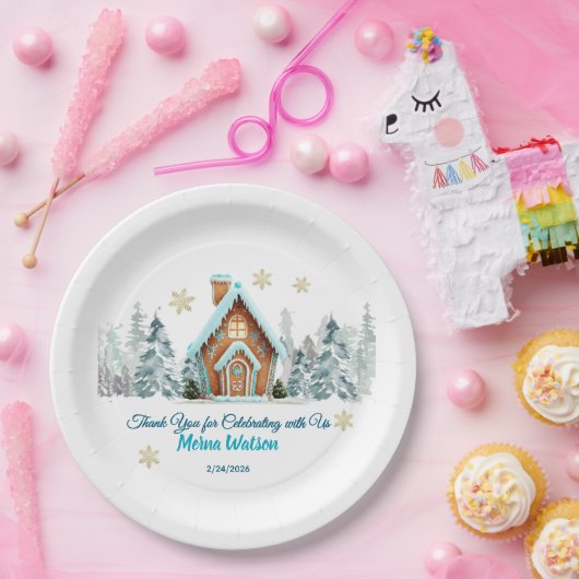 Winter wonderland Gingerbread Pappteller (Party)