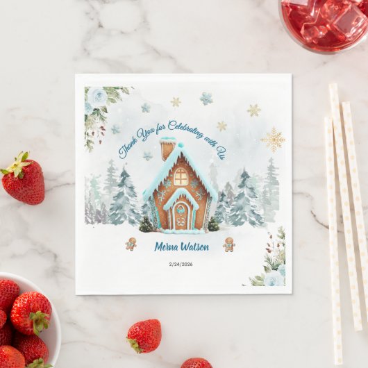 Winter wonderland Gingerbread Serviette (Beispiel)