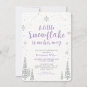 Winter Wonderland, Girl Baby Dusche Einladung (Vorderseite)