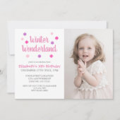 Winter Wonderland Girl Birthday Einladung (Vorderseite)