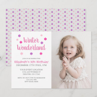 Winter Wonderland Girl Birthday Einladung