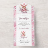 Winter Wonderland Giro Deer Pink White Snowflakes All In One Einladung (Innen Boden)