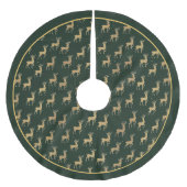 Winter Wonderland Gold Reindeer Tree Skirt Polyester Weihnachtsbaumdecke (Vorderseite)