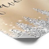 Winter Wonderland Gold Silver Brautparty Favoriten Poster (Ecke)