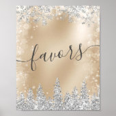 Winter Wonderland Gold Silver Brautparty Favoriten Poster (Vorne)
