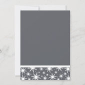 Winter Wonderland Gray Snowflake Bow Sweet 16 Einladung (Rückseite)