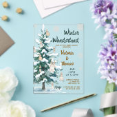 Winter Wonderland Green Neutral Baby Shower Acryleinladungen (In Situ (Hochzeit))