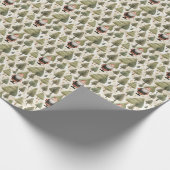 Winter Wonderland Grüne Bäume & Santa Geschenkpapier (Ecke)