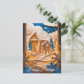 Winter Wonderland Gruß Postkarte (Stehend Vorderseite)