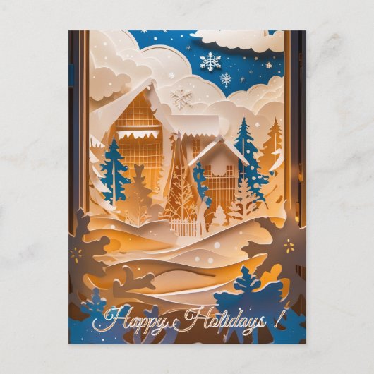 Winter Wonderland Gruß Postkarte (Vorderseite)