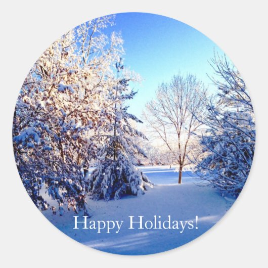 Winter Wonderland Happy Holiday Stickers (Vorderseite)