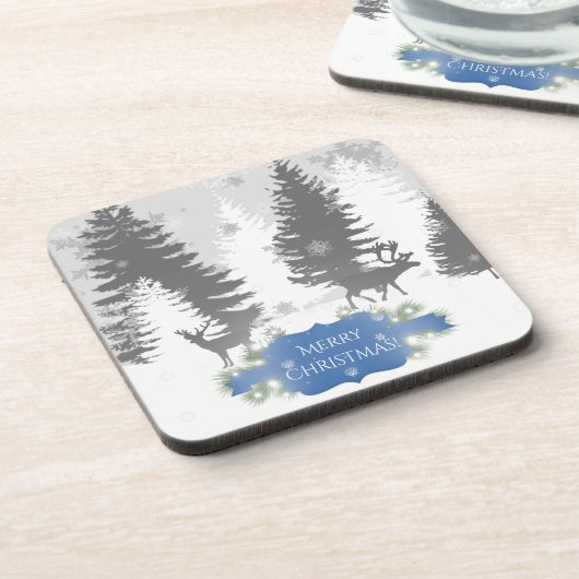 Winter Wonderland Hard plastic Untersetzer - Blau (Linke Seite)