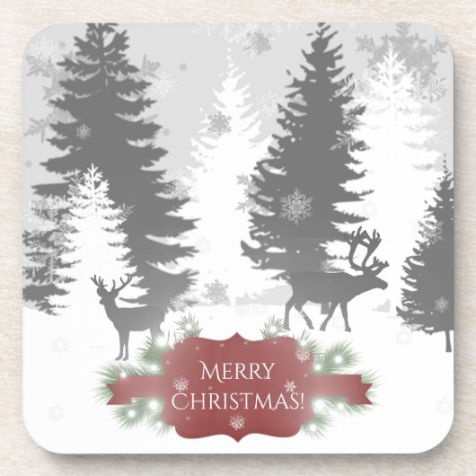 Winter Wonderland Hard plastic Untersetzer - Red (Vorderseite)