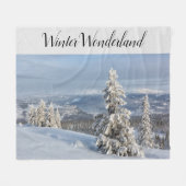 Winter Wonderland hellgraues Foto Fleecedecke (Vorderseite (Horizontal))