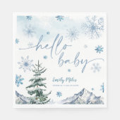 Winter Wonderland Hello Baby Paper Napkins Serviette (Vorderseite)