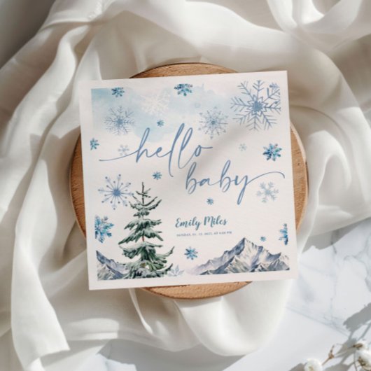 Winter Wonderland Hello Baby Paper Napkins Serviette