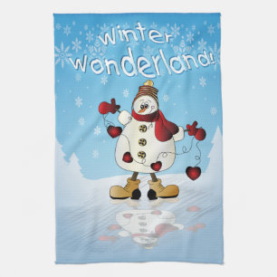 Winter Wonderland Herzensschneemann Handtuch