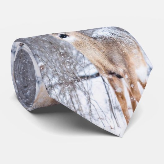 Winter Wonderland Hirsch Weihnachtsmann Mens Krawatte (Gerollt)