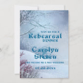 Winter Wonderland Hochzeitstag Probe Dinner Einladung (Vorderseite)