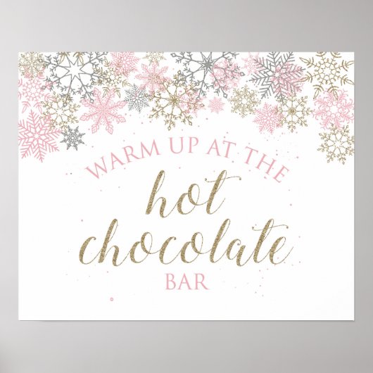 Winter Wonderland Hot Chocolate Bar Sign Poster (Vorne)