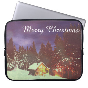Winter Wonderland Hütte Frohe Weihnachten Gemütlic Laptopschutzhülle