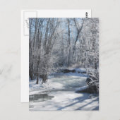 Winter Wonderland Iced Stream Snow Covered Trees Postkarte (Vorne/Hinten)