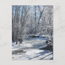 Winter Wonderland Iced Stream Snow Covered Trees Postkarte