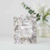 Winter Wonderland Icicle Glitz Wedding RSVP Einladung (Stehend Vorderseite)