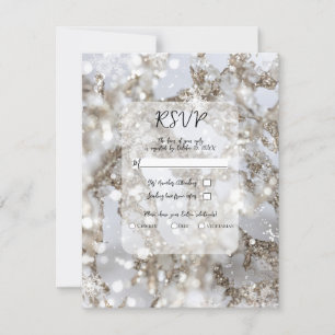 Winter Wonderland Icicle Glitz Wedding RSVP Einladung